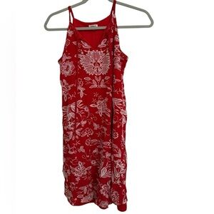 Westport Red Floral Embroidered Midi Dress Size Small
